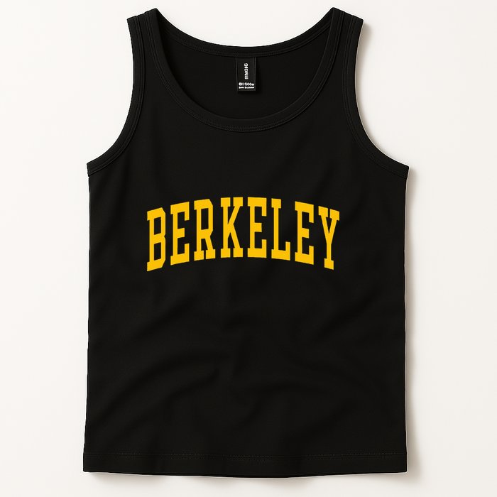 Berkeley Arched Varsity Text Yellow Berkeley Tank Top