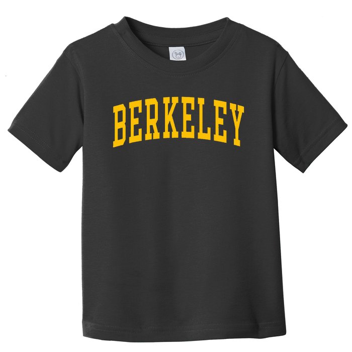 Berkeley Arched Varsity Text Yellow Berkeley Toddler T-Shirt