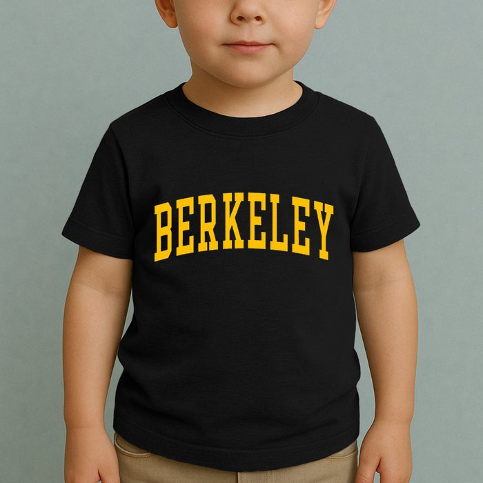 Berkeley Arched Varsity Text Yellow Berkeley Toddler T-Shirt