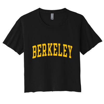 Berkeley Arched Varsity Text Yellow Berkeley Crop Top