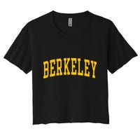 Berkeley Arched Varsity Text Yellow Berkeley Crop Top