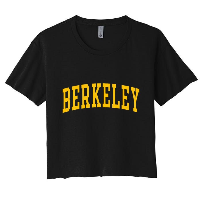 Berkeley Arched Varsity Text Yellow Berkeley Crop Top