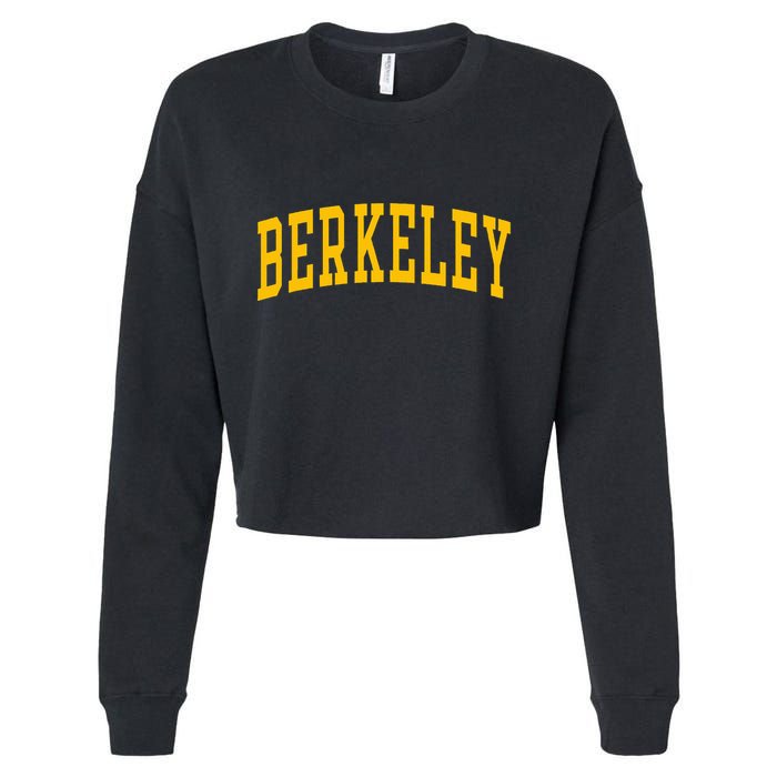 Berkeley Arched Varsity Text Yellow Berkeley Cropped Pullover Crew