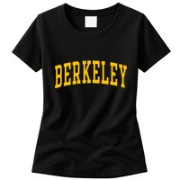 Berkeley Arched Varsity Text Yellow Berkeley Womens T-Shirt