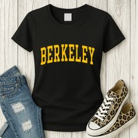 Berkeley Arched Varsity Text Yellow Berkeley Womens T-Shirt