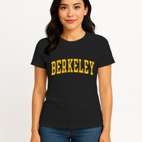 Berkeley Arched Varsity Text Yellow Berkeley Womens T-Shirt