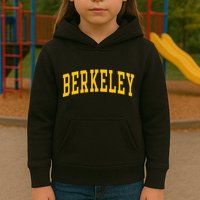 Berkeley Arched Varsity Text Yellow Berkeley Kids Hoodie