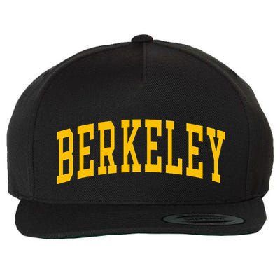 Berkeley Arched Varsity Text Yellow Berkeley Wool Snapback Cap
