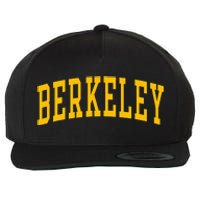 Berkeley Arched Varsity Text Yellow Berkeley Wool Snapback Cap