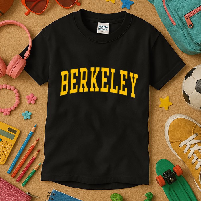 Berkeley Arched Varsity Text Yellow Berkeley Kids T-Shirt