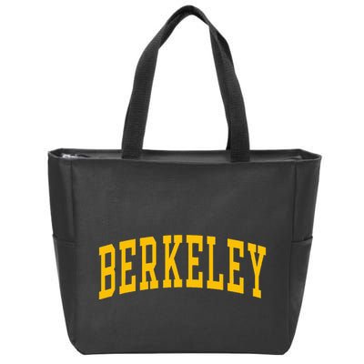 Berkeley Arched Varsity Text Yellow Berkeley Zip Tote Bag