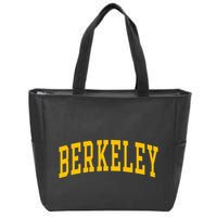 Berkeley Arched Varsity Text Yellow Berkeley Zip Tote Bag