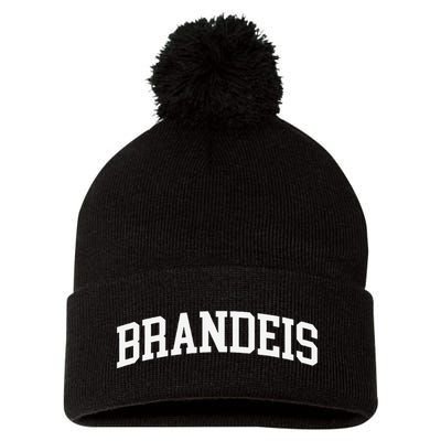Brandeis Arch Vintage Retro College Athletic Sports Pom Pom 12in Knit Beanie