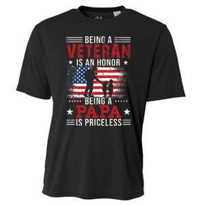 Being A Veteran Is An Honor Being Papa Is Priceless Cooling Performance Crew T-Shirt