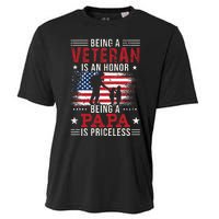 Being A Veteran Is An Honor Being Papa Is Priceless Cooling Performance Crew T-Shirt