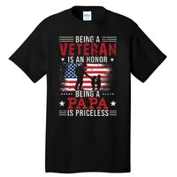 Being A Veteran Is An Honor Being Papa Is Priceless Tall T-Shirt