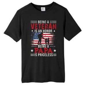 Being A Veteran Is An Honor Being Papa Is Priceless Tall Fusion ChromaSoft Performance T-Shirt