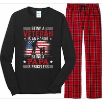 Being A Veteran Is An Honor Being Papa Is Priceless Long Sleeve Pajama Set