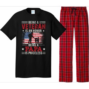 Being A Veteran Is An Honor Being Papa Is Priceless Pajama Set