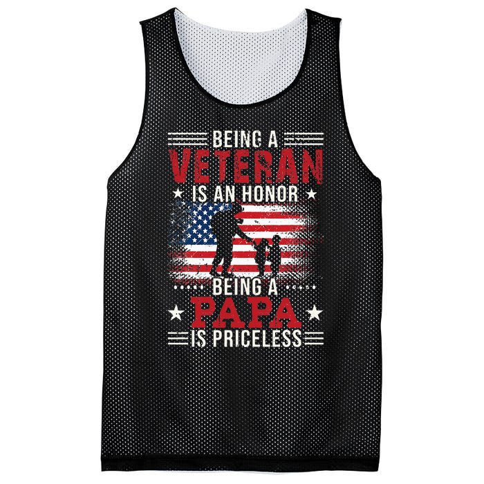 Being A Veteran Is An Honor Being Papa Is Priceless Mesh Reversible Basketball Jersey Tank