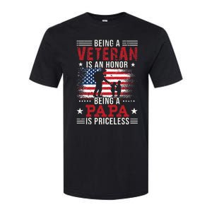 Being A Veteran Is An Honor Being Papa Is Priceless Softstyle CVC T-Shirt