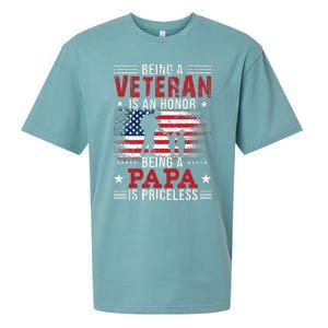 Being A Veteran Is An Honor Being Papa Is Priceless Sueded Cloud Jersey T-Shirt