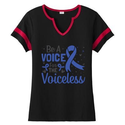 Be A Voice For The Voiceless Child Abuse Awareness National Ladies Halftime Notch Neck Tee