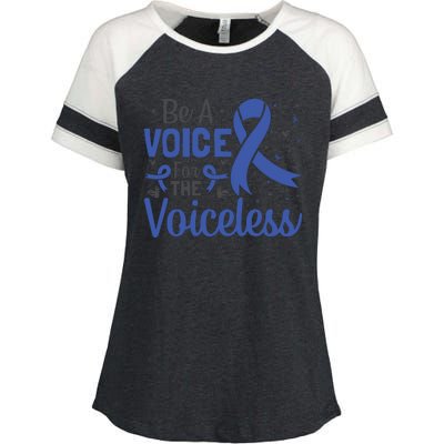 Be A Voice For The Voiceless Child Abuse Awareness National Enza Ladies Jersey Colorblock Tee