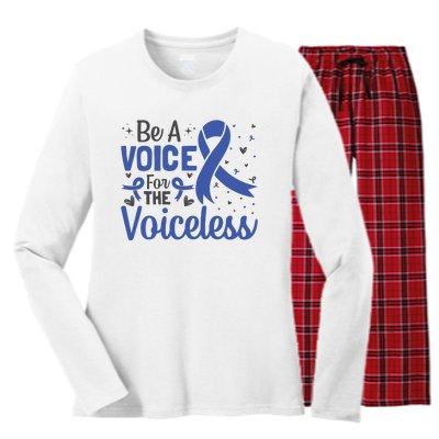 Be A Voice For The Voiceless Child Abuse Awareness National Women's Long Sleeve Flannel Pajama Set 