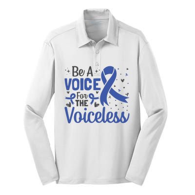 Be A Voice For The Voiceless Child Abuse Awareness National Silk Touch Performance Long Sleeve Polo