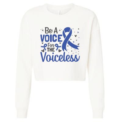 Be A Voice For The Voiceless Child Abuse Awareness National Cropped Pullover Crew