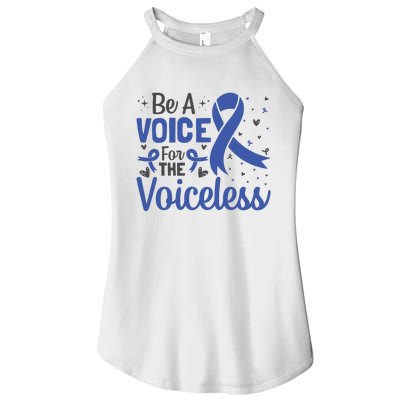 Be A Voice For The Voiceless Child Abuse Awareness National Women’s Perfect Tri Rocker Tank