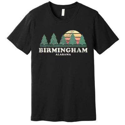 Birmingham Al Vintage Throwback Retro 70s Design Premium T-Shirt