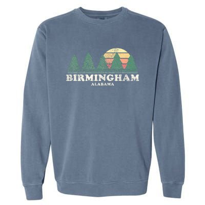 Birmingham Al Vintage Throwback Retro 70s Design Garment-Dyed Sweatshirt