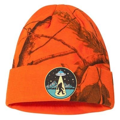 Bigfoot Abduction! Vintage Sasquatch & UFO Alien Graphic Kati Licensed 12" Camo Beanie