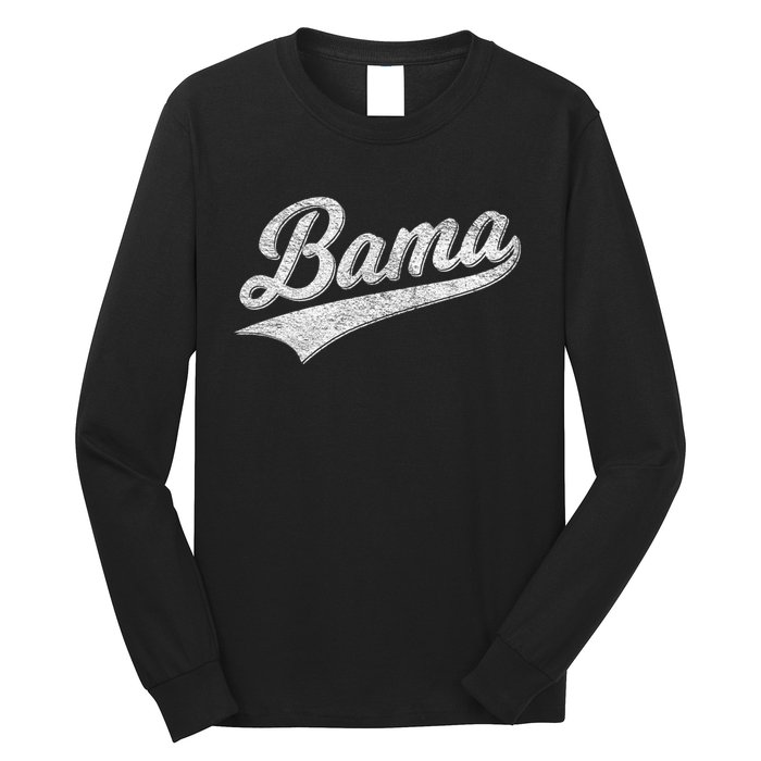 Bama Alabama Varsity Script Classic Sports Jersey Style Long Sleeve Shirt