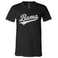 Bama Alabama Varsity Script Classic Sports Jersey Style V-Neck T-Shirt