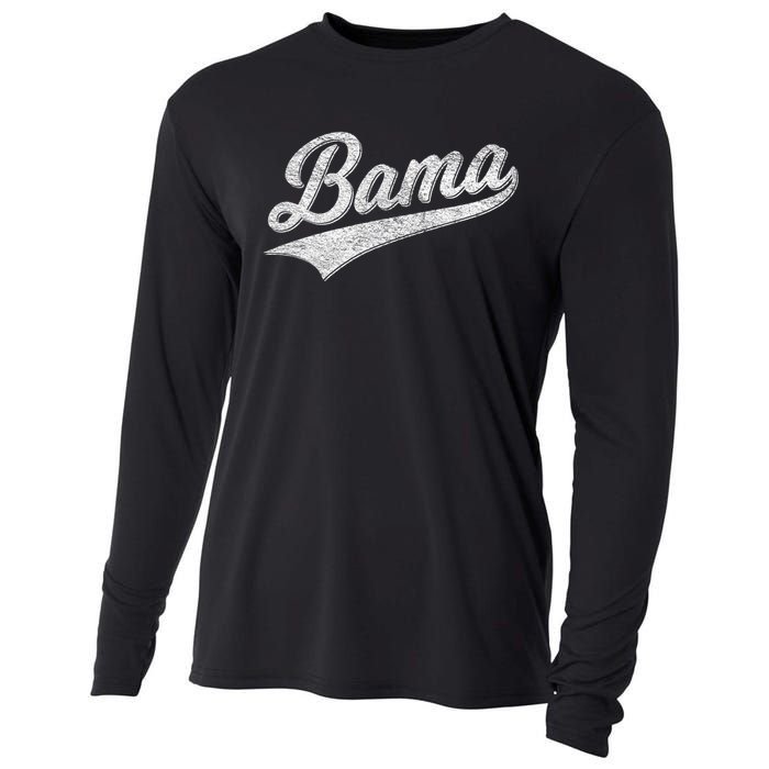 Bama Alabama Varsity Script Classic Sports Jersey Style Cooling Performance Long Sleeve Crew