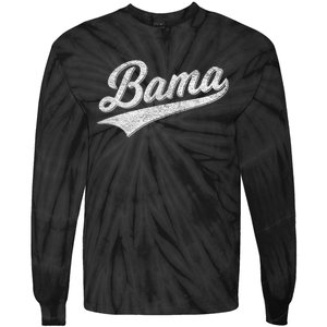 Bama Alabama Varsity Script Classic Sports Jersey Style Tie-Dye Long Sleeve Shirt