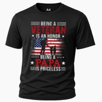 Being A Veteran Is An Honor Being Papa Is Priceless Cooling Performance Crew T-Shirt