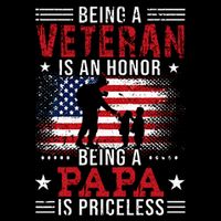 Being A Veteran Is An Honor Being Papa Is Priceless Cooling Performance Crew T-Shirt
