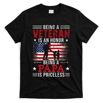 Being A Veteran Is An Honor Being Papa Is Priceless T-Shirt