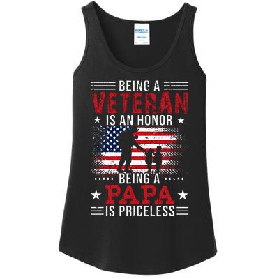 Being A Veteran Is An Honor Being Papa Is Priceless Ladies Essential Tank