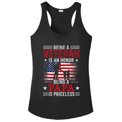 Being A Veteran Is An Honor Being Papa Is Priceless Ladies PosiCharge Competitor Racerback Tank