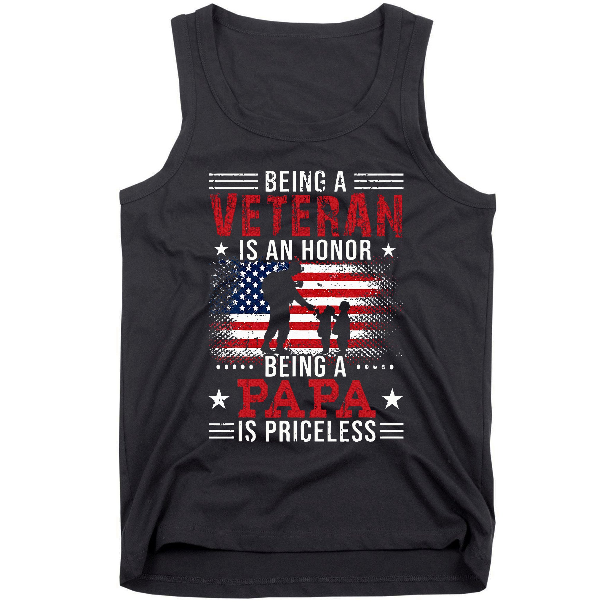 Being A Veteran Is An Honor Being Papa Is Priceless Tank Top