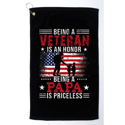 Being A Veteran Is An Honor Being Papa Is Priceless Golf Towel