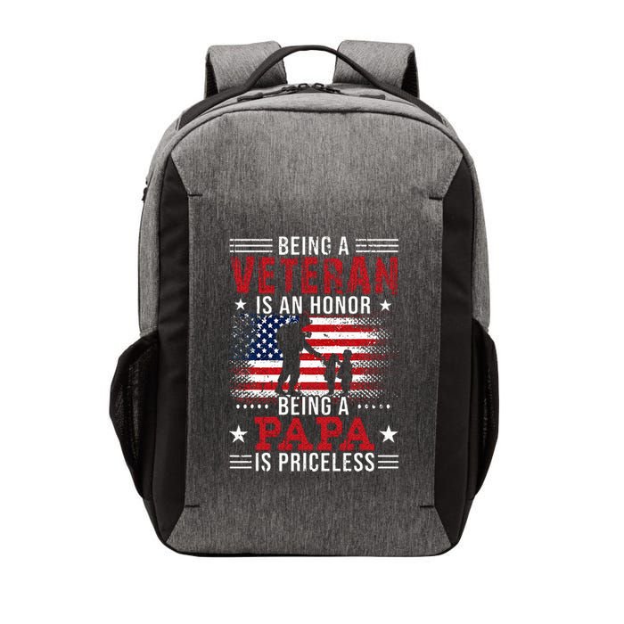 Being A Veteran Is An Honor Being Papa Is Priceless Vector Backpack