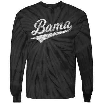 Bama Alabama Varsity Script Classic Sports Jersey Style Tie-Dye Long Sleeve Shirt