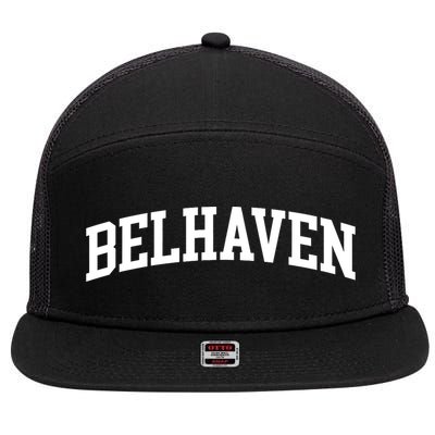 Belhaven Arch Vintage Retro College Athletic Sports 7 Panel Mesh Trucker Snapback Hat