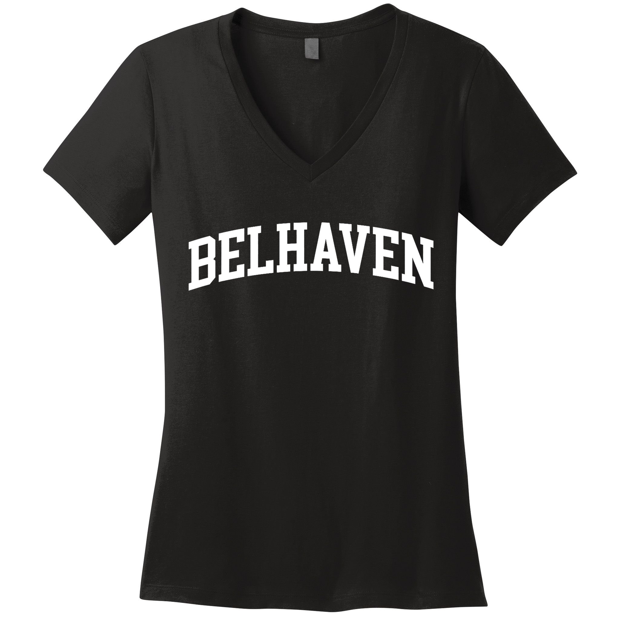 Belhaven Arch Vintage Retro College Athletic Sports Women's V-Neck T-Shirt